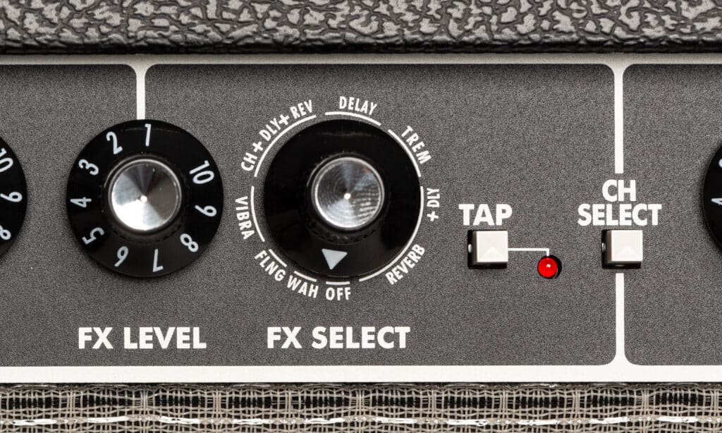 Il potenziometro FX Level con la corrispondente funzione FX Select con tap-delay per il canale 1.